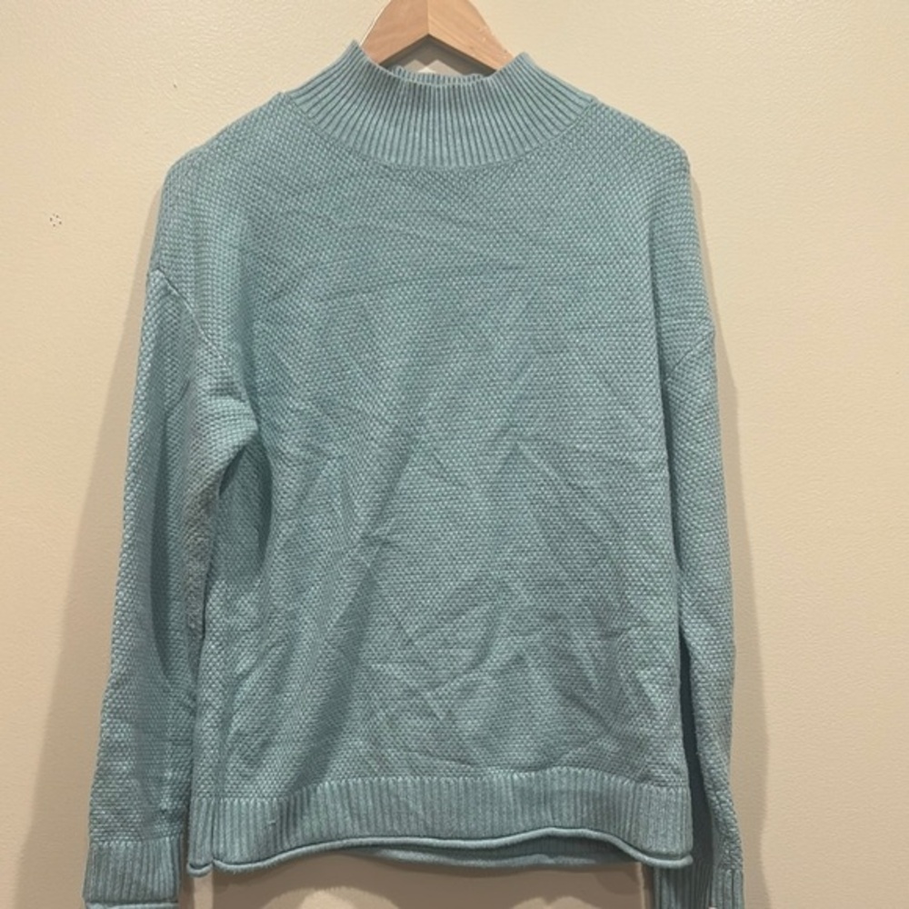Merokeety Small Blue Cowl Neck Sweater in Soft Knit